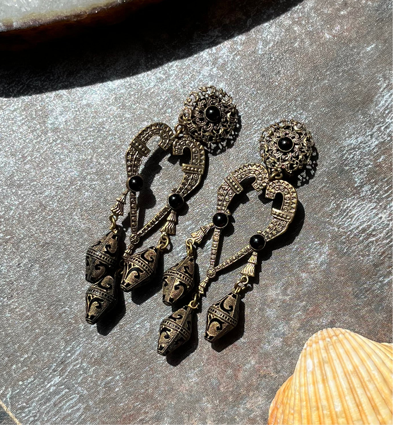 Vintage Jugendstil Clip Ohrringe