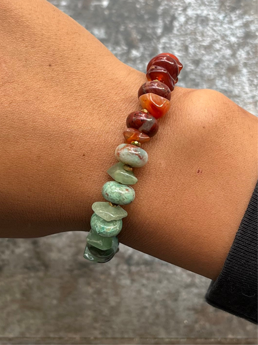 Unikat Handgemachtes Armband mit Aventurin und Karneol