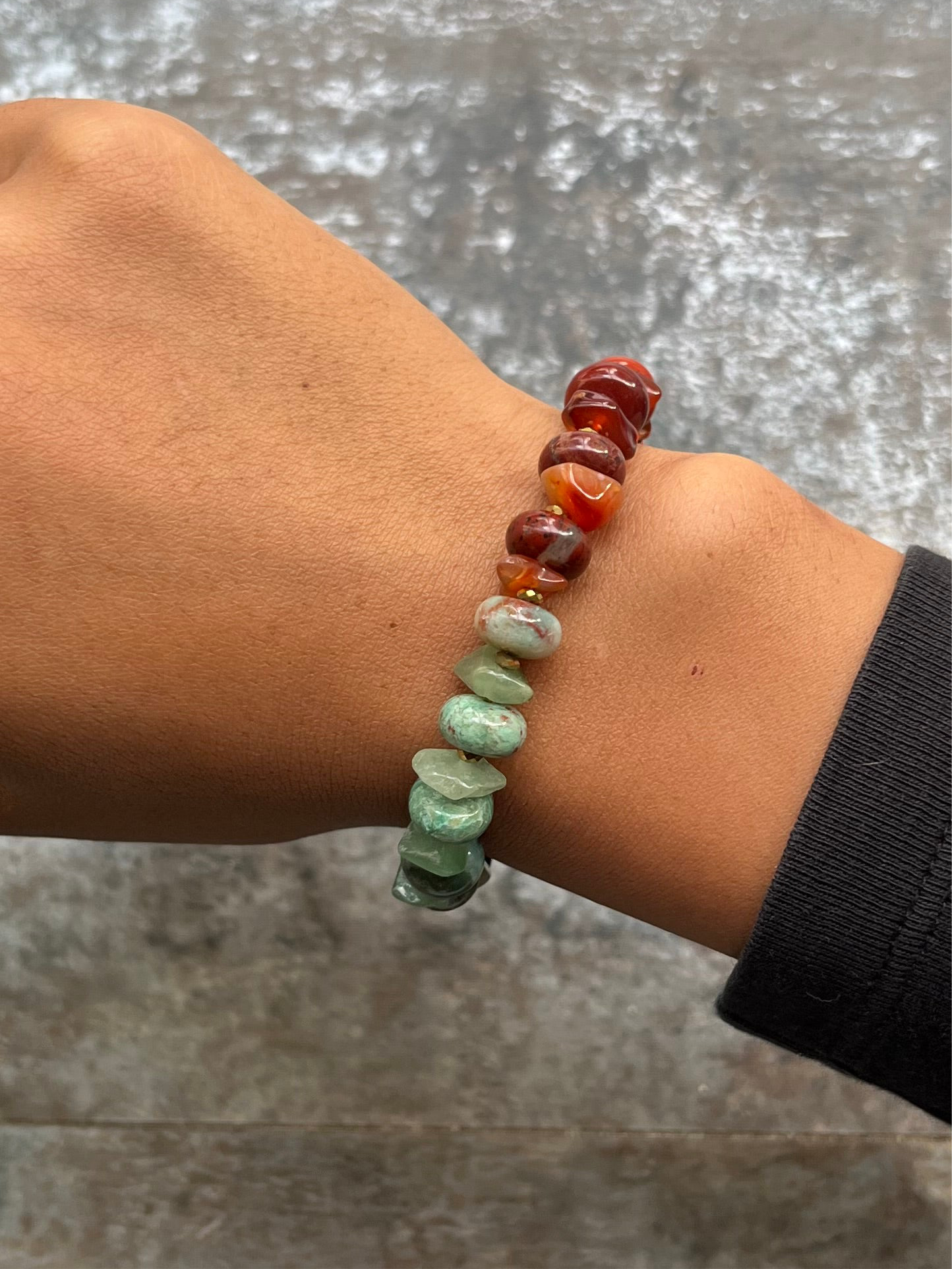 Unikat Handgemachtes Armband mit Aventurin und Karneol