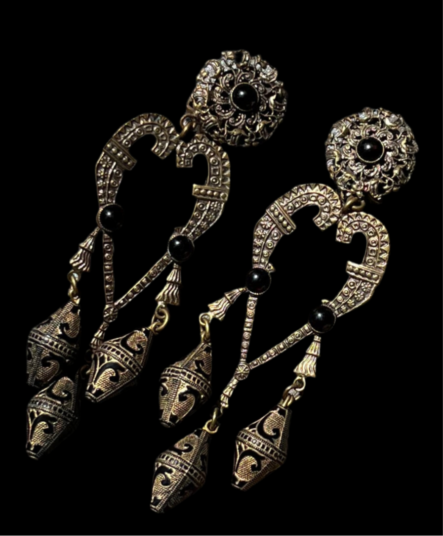 Vintage Jugendstil Clip Ohrringe