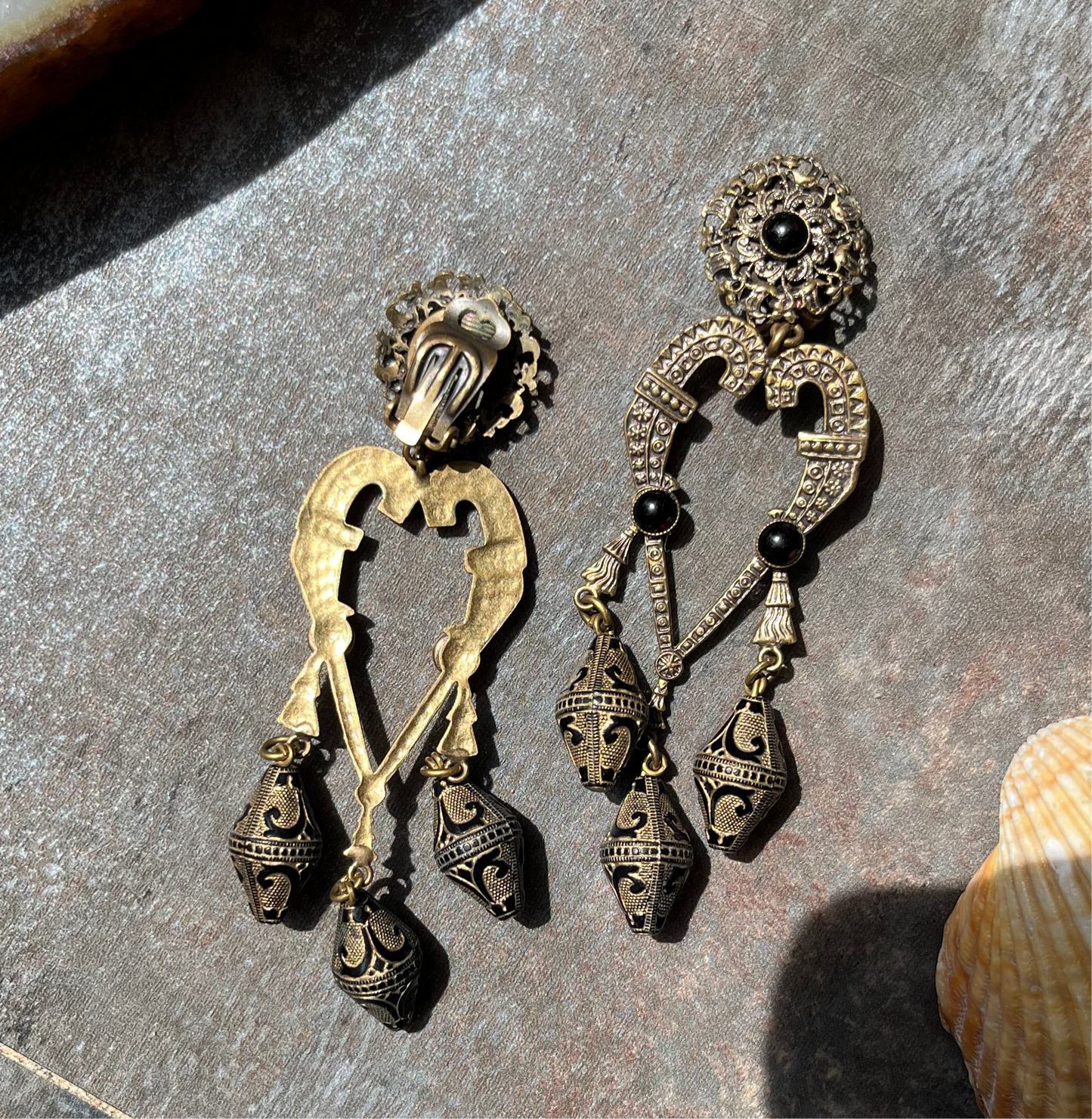 Vintage Jugendstil Clip Ohrringe