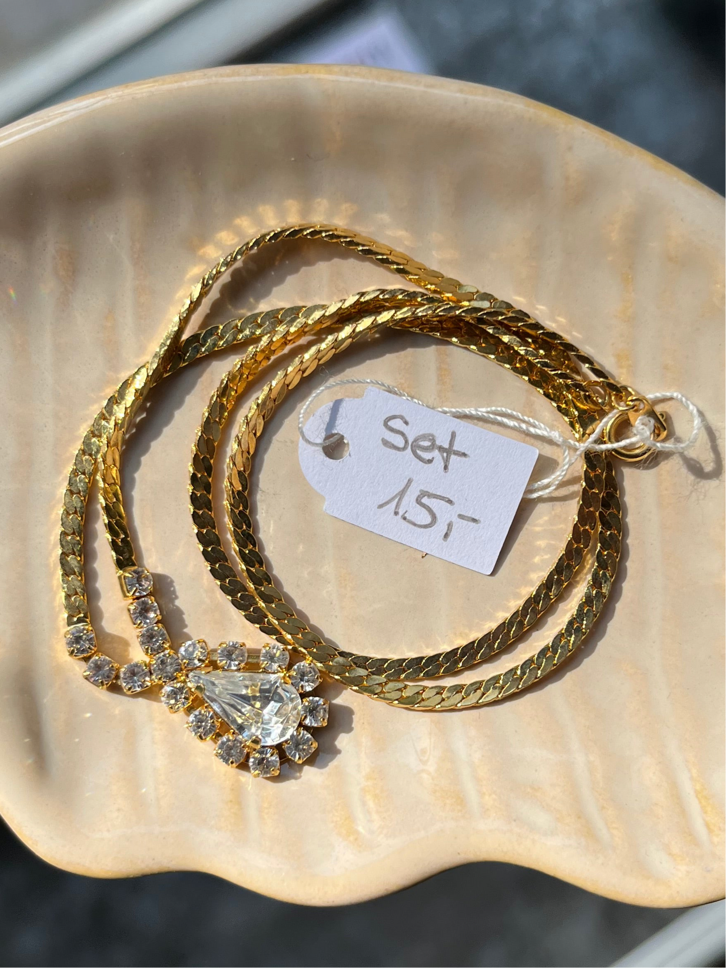 Set Glitzernde Halskette & Ohrringe