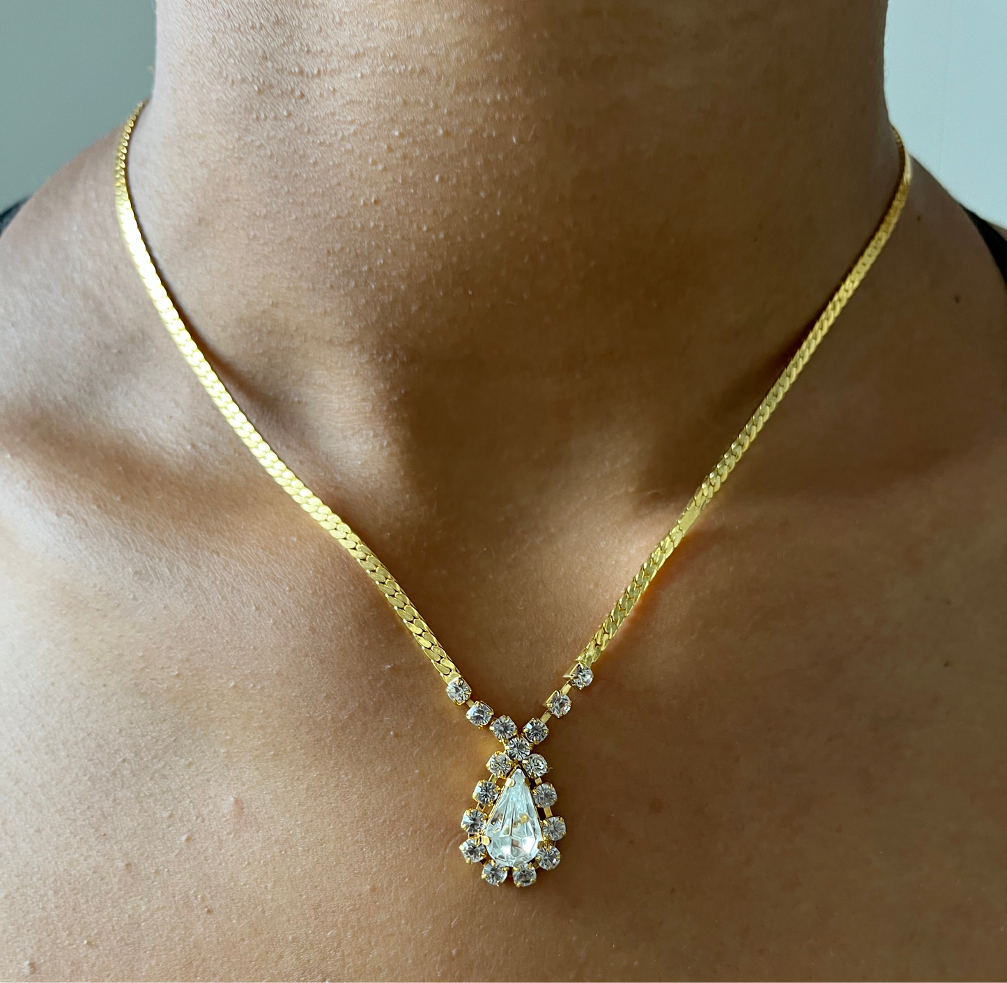 Set Glitzernde Halskette & Ohrringe