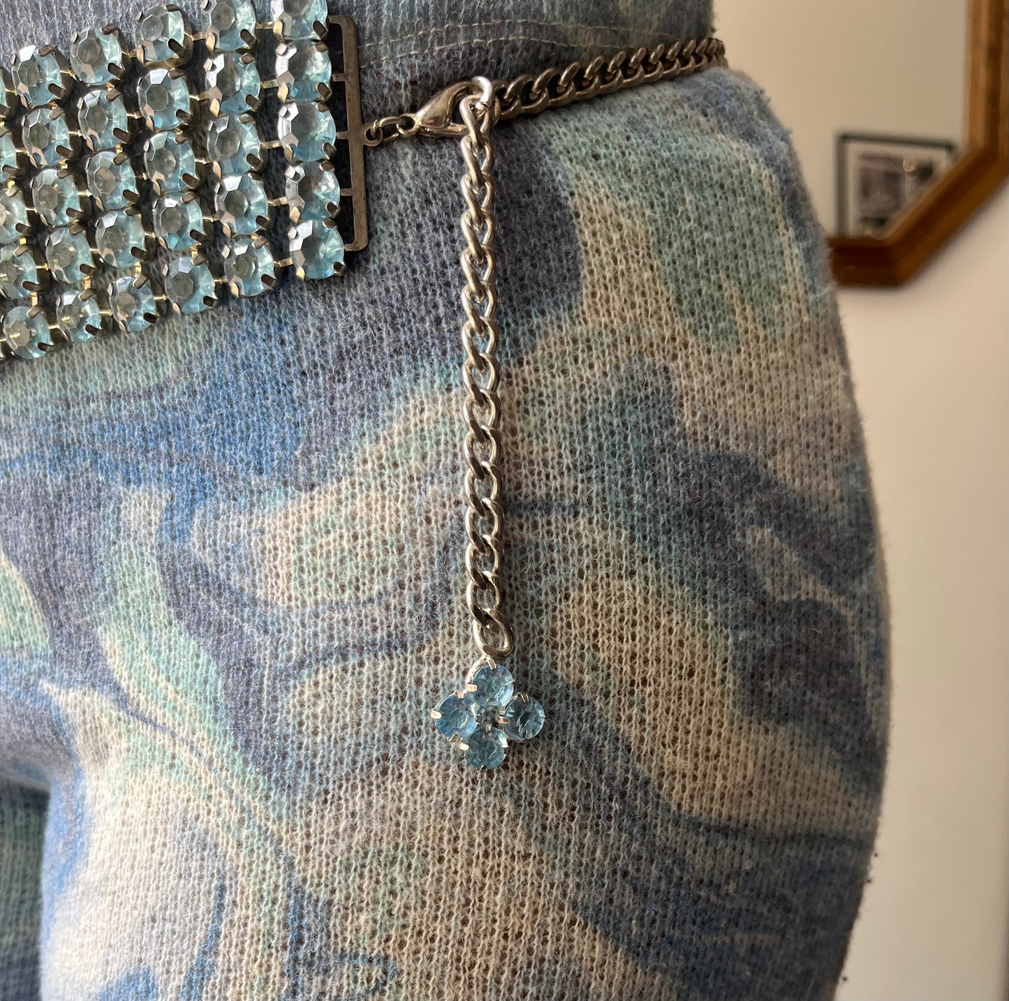 Vintage Strass Gürtel „Babyblue“