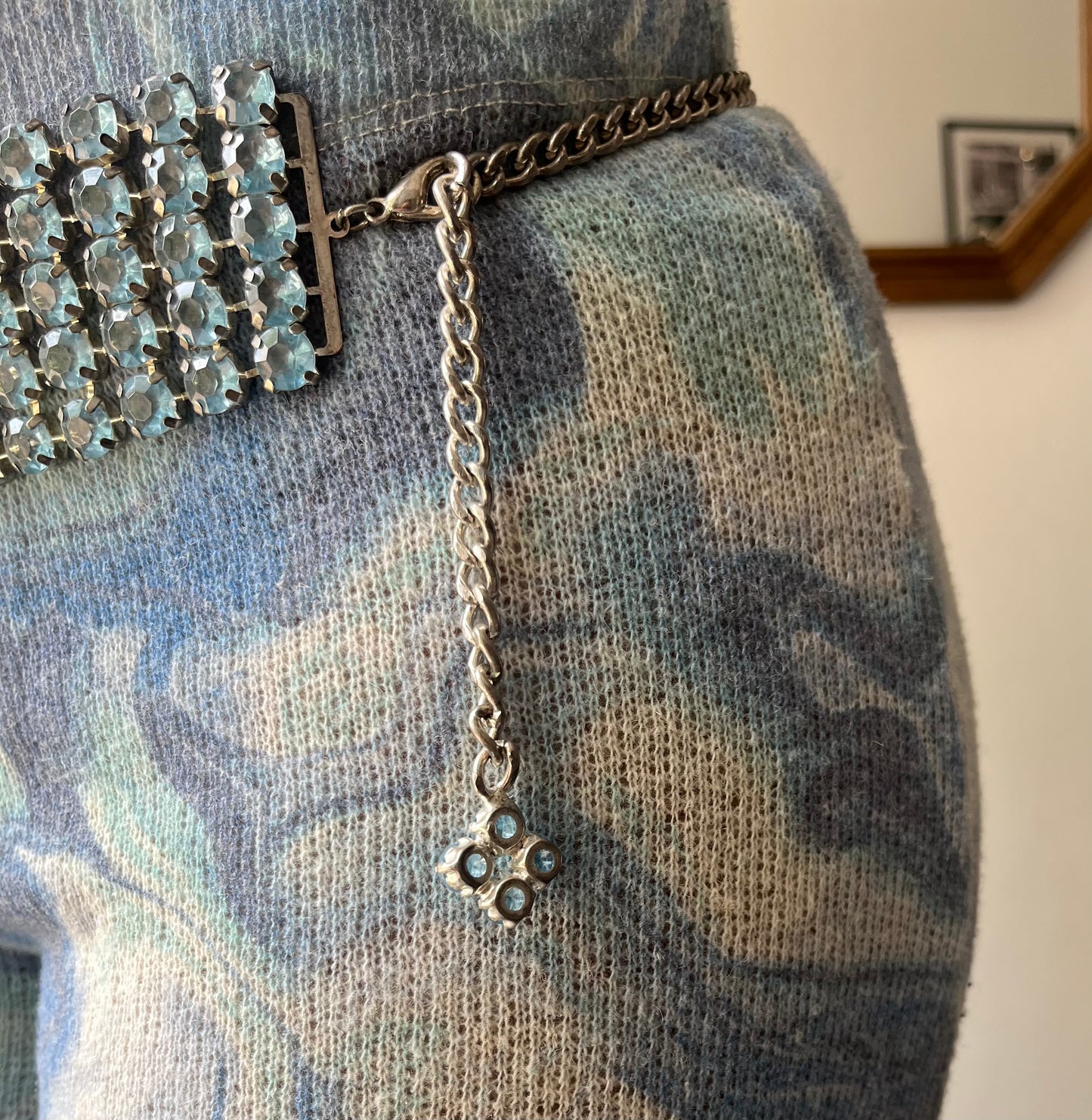 Vintage Strass Gürtel „Babyblue“
