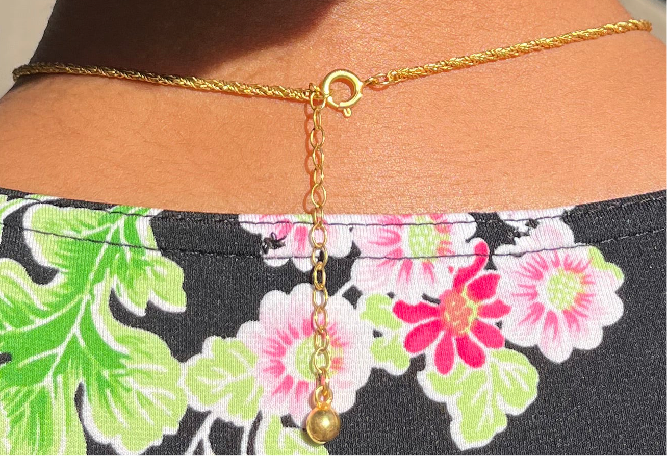 Vintage Kette mit kleinen Blumen