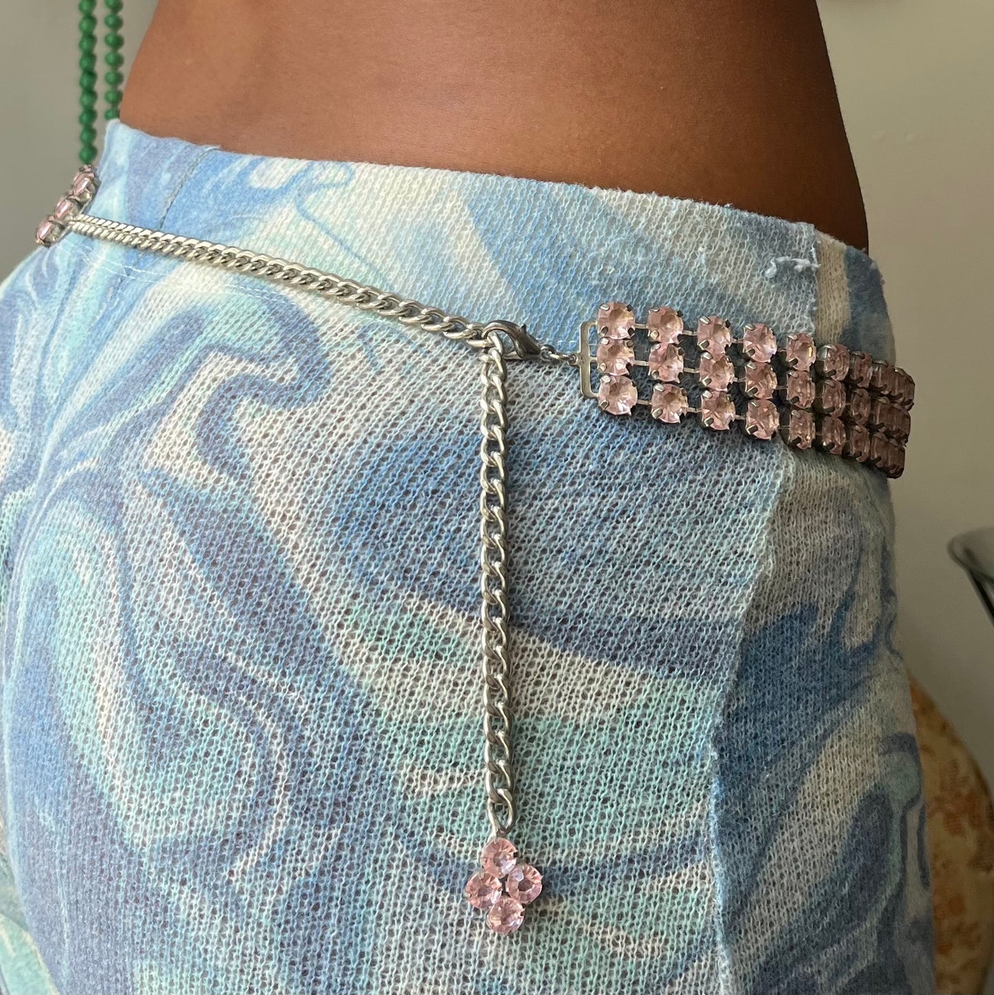 Vintage Strass Gürtel „Baby Rosa“