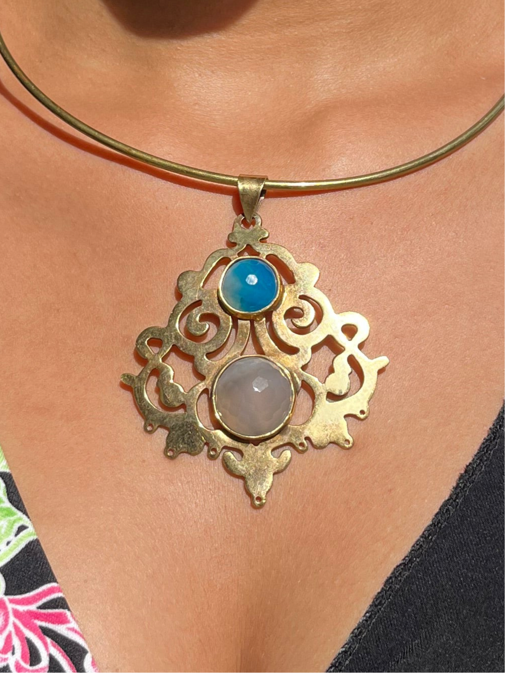 Vintage Collier mit Statement-Anhänger