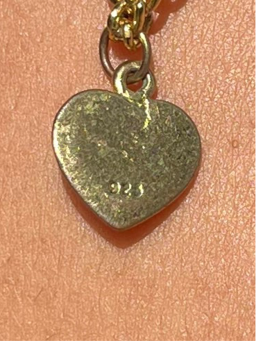 Vintage Kette mit Herzanhänger 925 Silber/ vergoldet