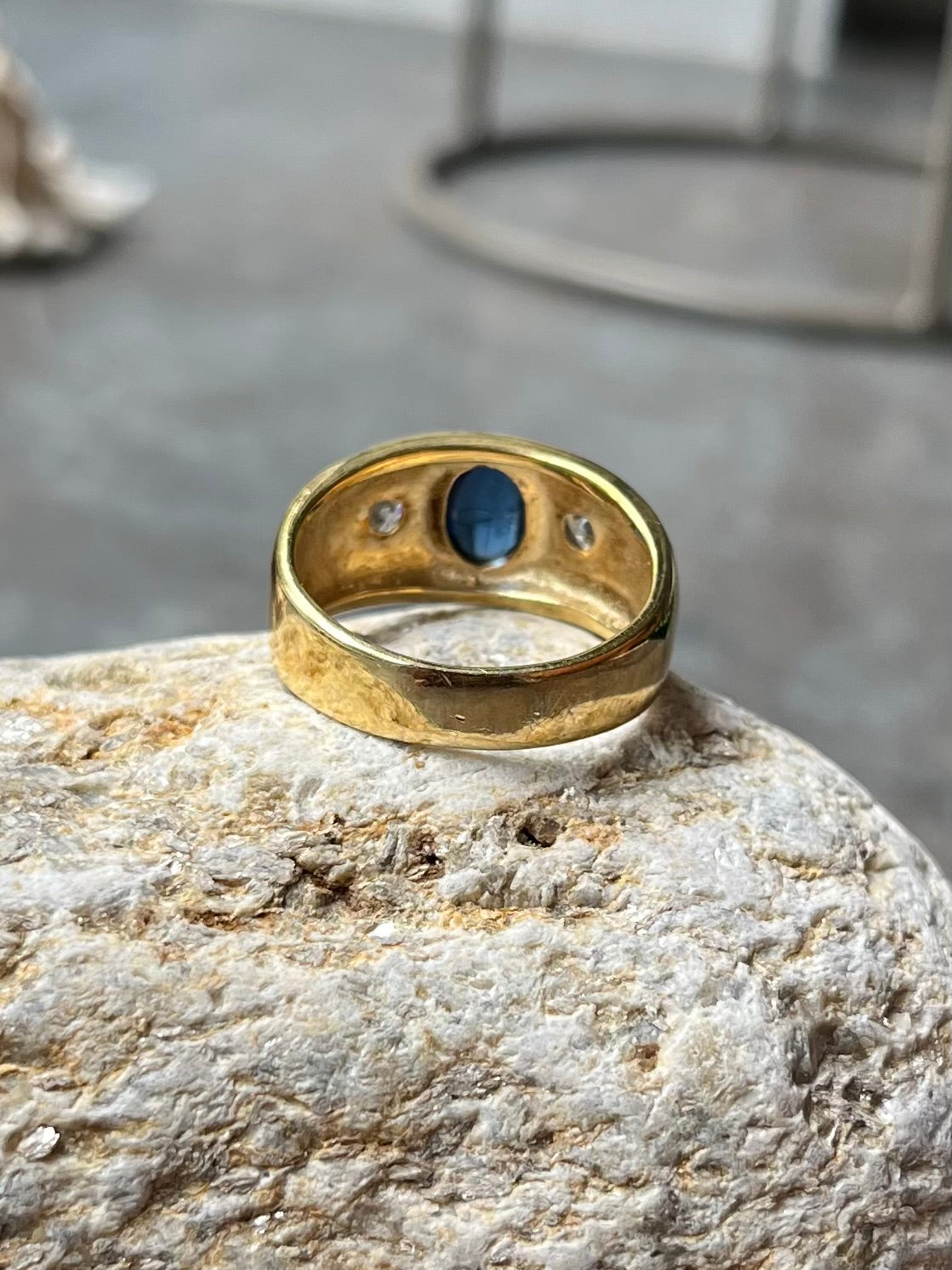 Vintage Ring 925 Silber, vergoldet mit Schmucksteinen