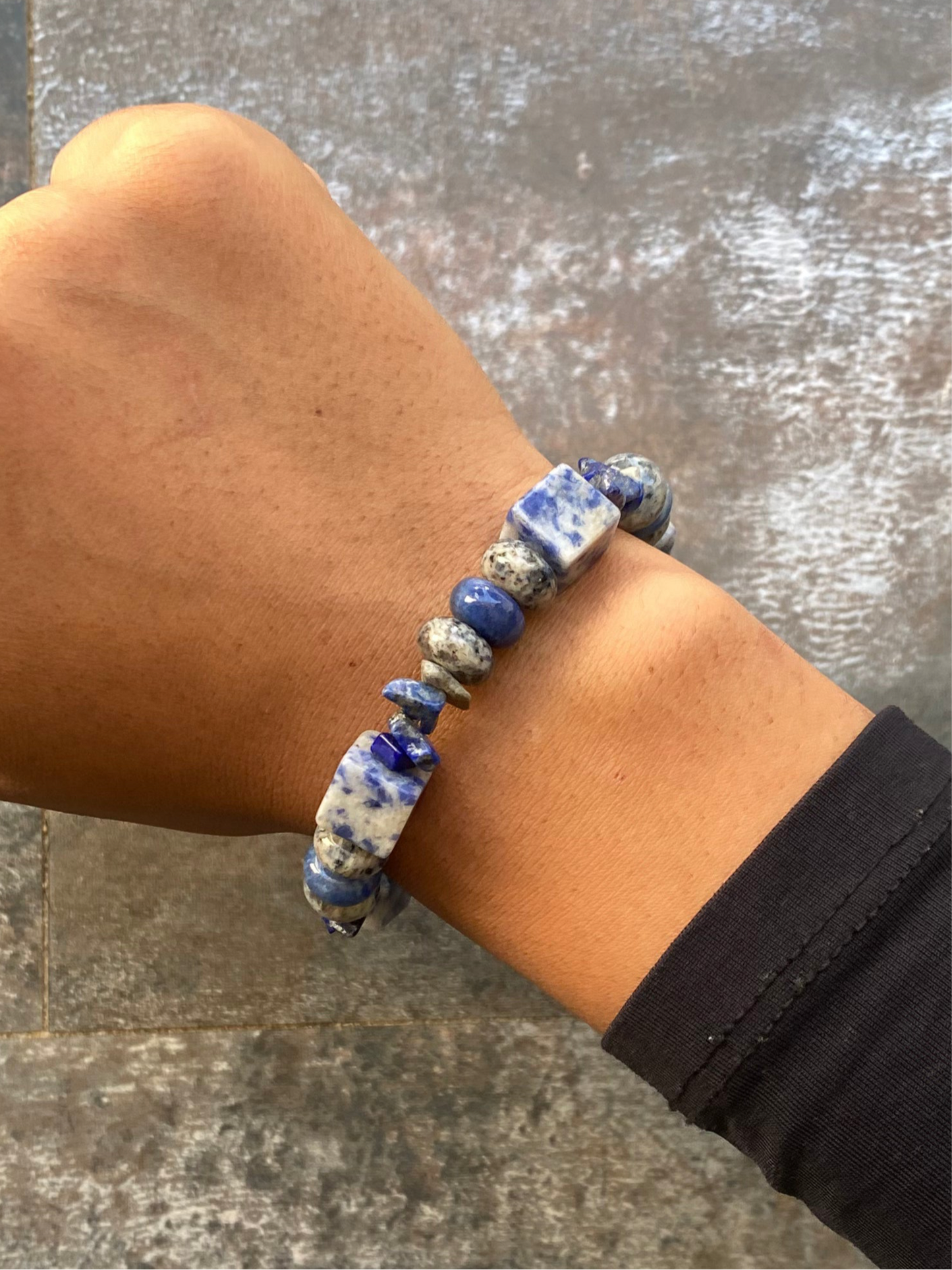 Unikat Handgemachtes Armband mit Lapislazuli, Jaspis und Sodalith