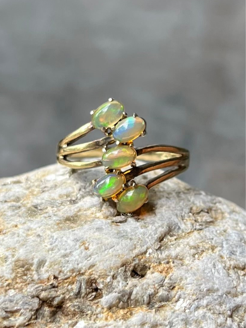 Vintage Ring 925 Silber mit Opalen