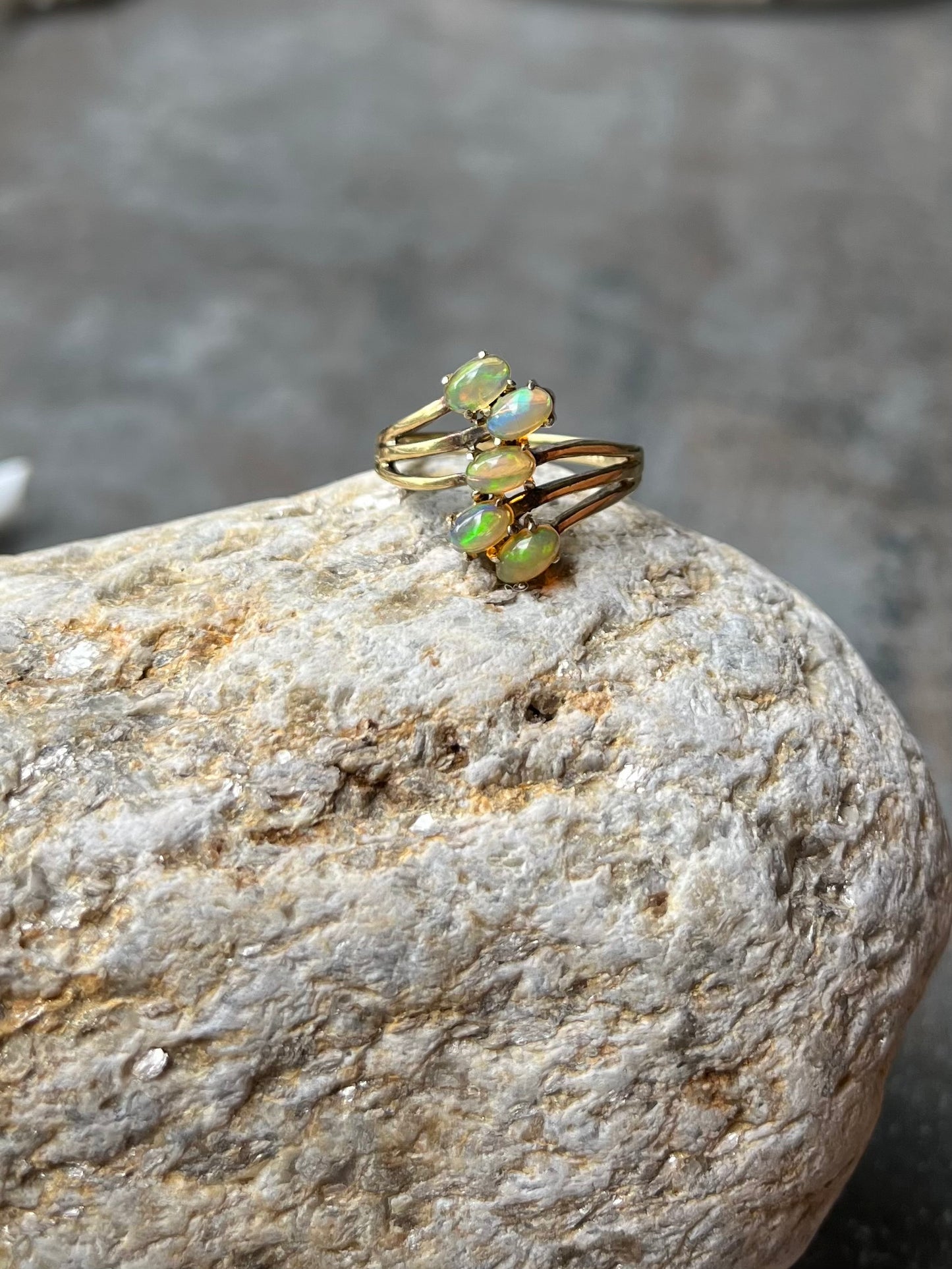 Vintage Ring 925 Silber mit Opalen