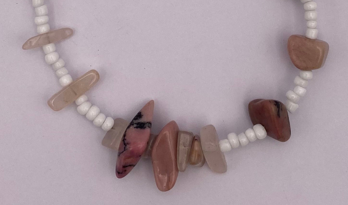 Handgemachtes Armband ‚Rosenquarz & Rhodonit‘