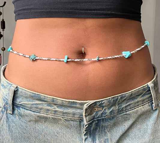 Handmade Bauchkette „Turquoise Tortoise“