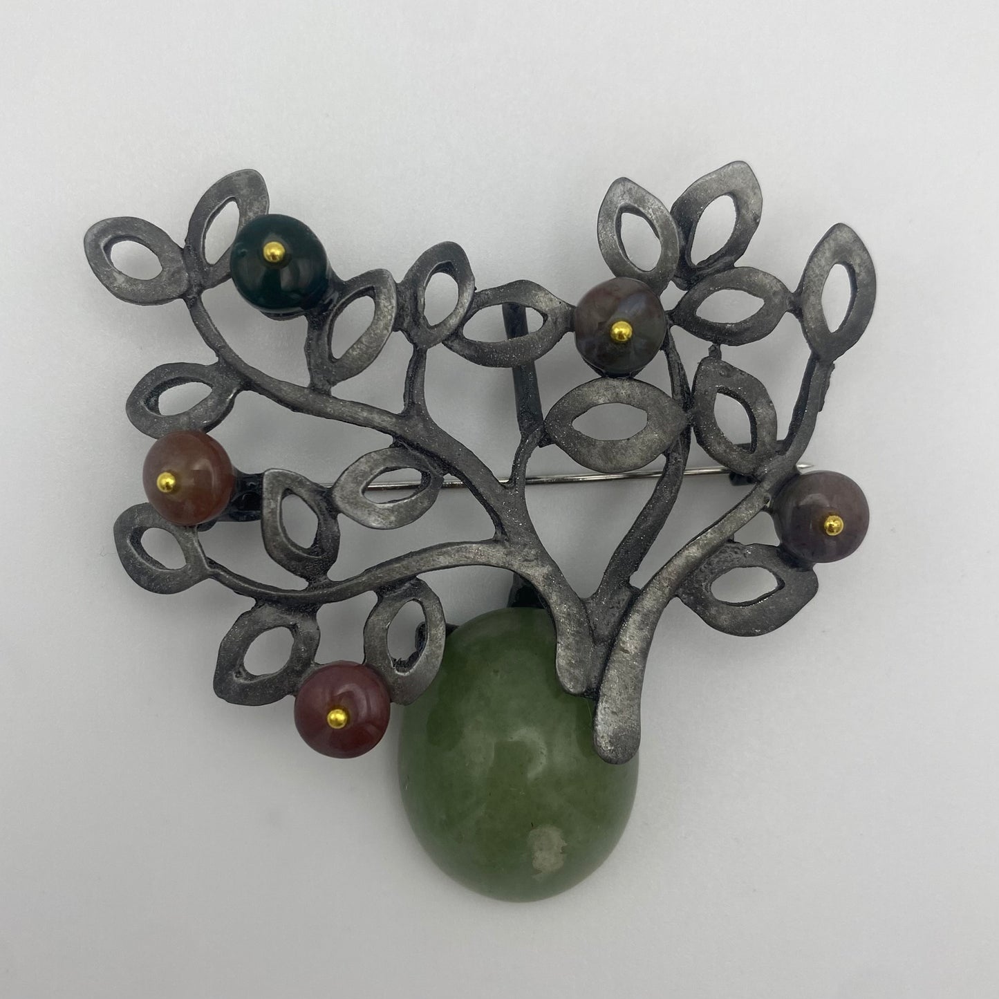 Vintage Brosche/Anhänger mit Edelsteinen