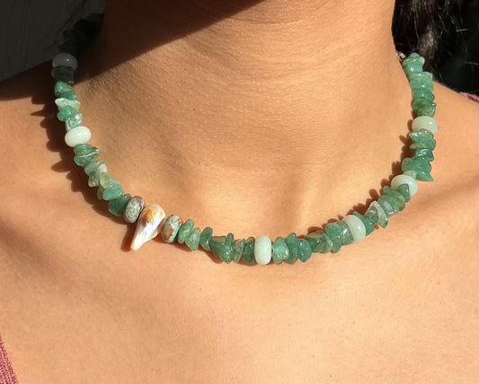 Handgemachte Halskette ‚Green Siren‘
