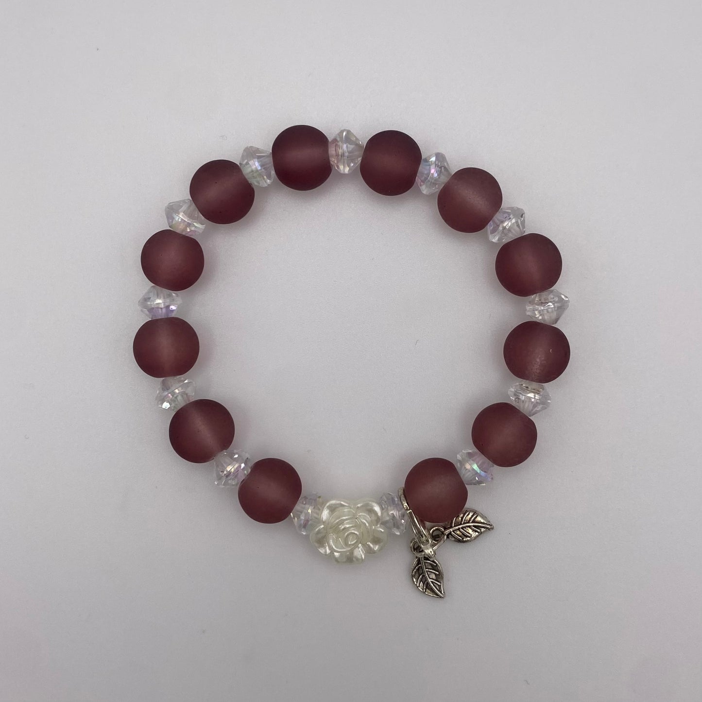 Armband mit Rose und Blätter-Anhänger