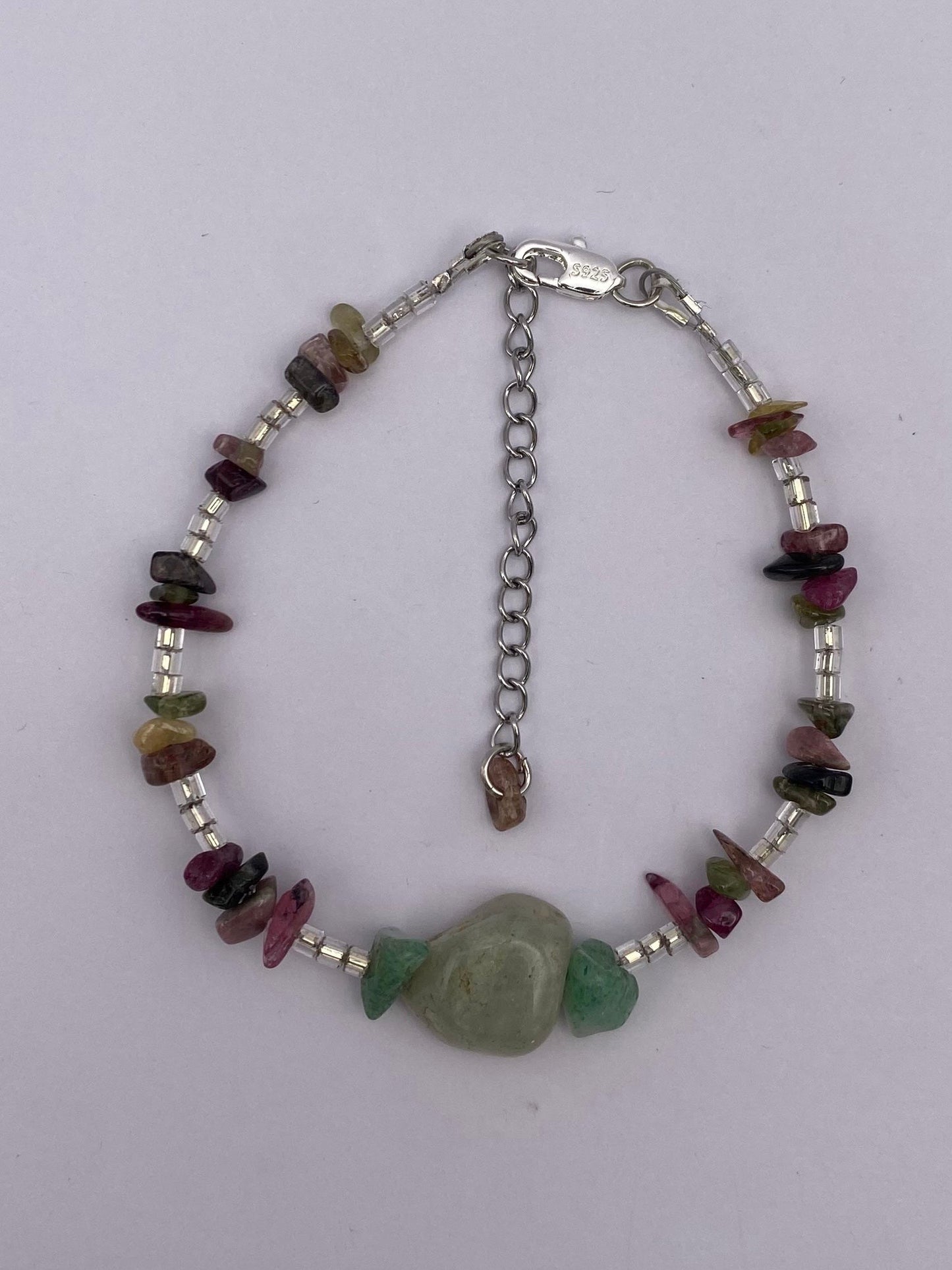 Handgemachtes Armband mit Aventurin und Fluorit-Mix