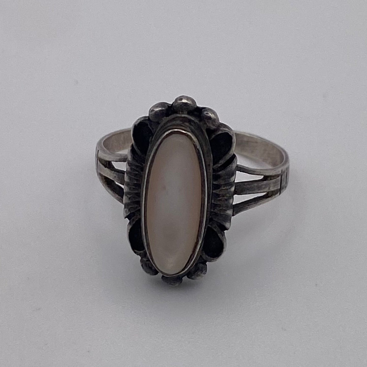 Vintage Ring mit Perlmutt 925 Silber