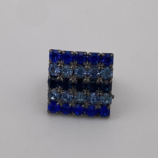 Vintage Ring mit blauen Strass-Steinen
