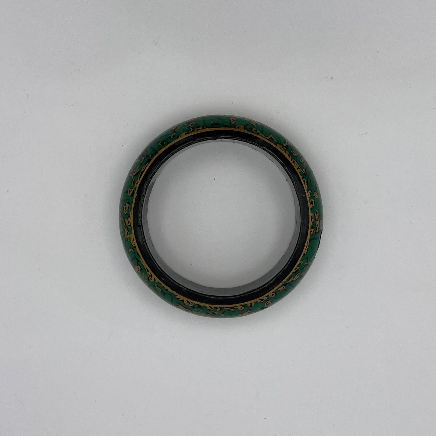 Grüner Vintage Armreif aus Holz