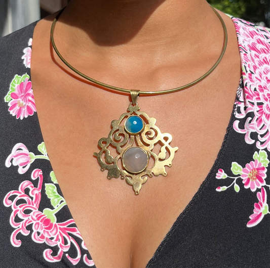 Vintage Collier mit Statement-Anhänger