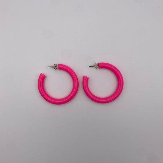 Vintage Creolen in neonpink