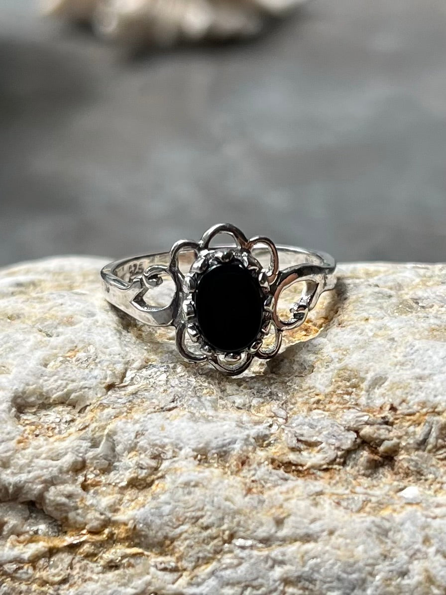 Vintage Ring mit verspielten Details 925 Silber