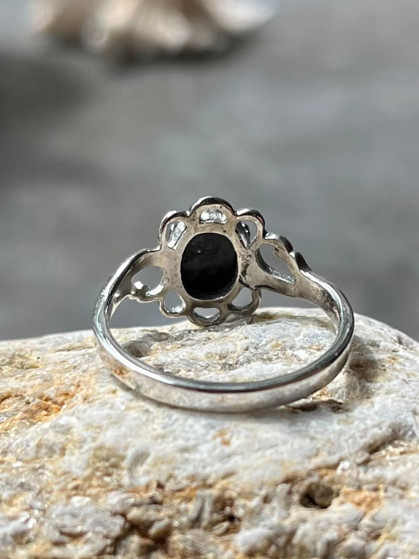 Vintage Ring mit verspielten Details 925 Silber