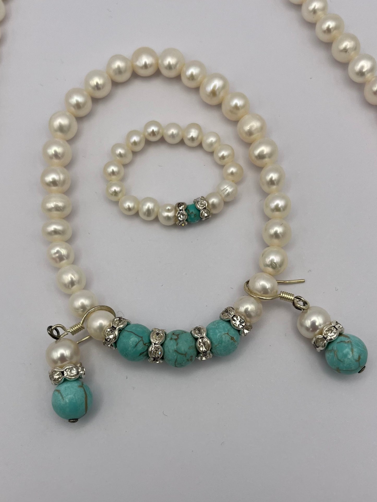 Preloved Set mit Perlen und Glitzersteinchen