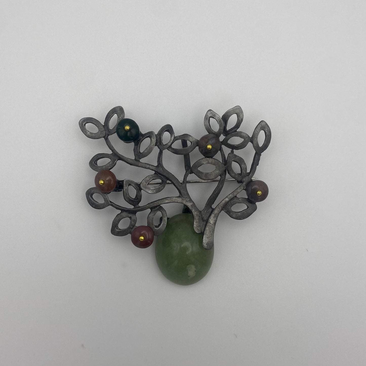 Vintage Brosche/Anhänger mit Edelsteinen