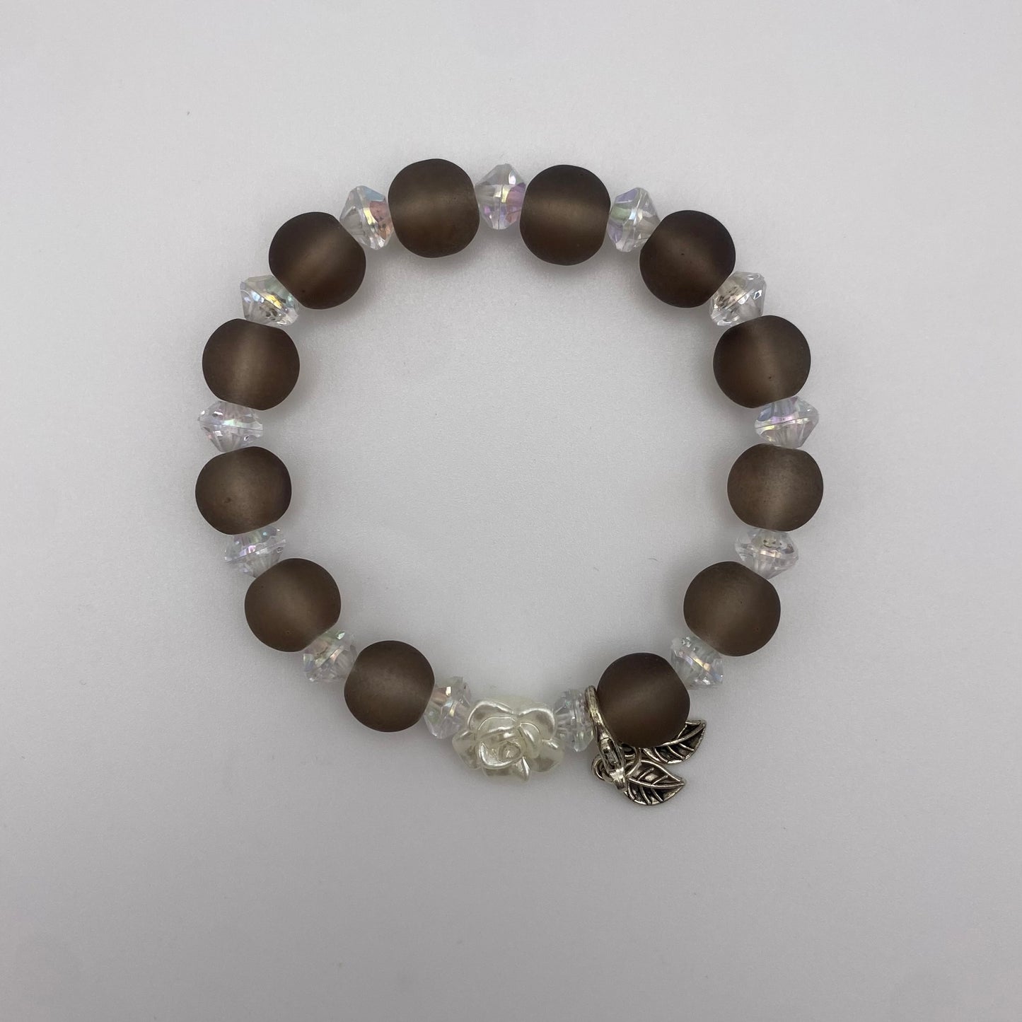 Armband mit Rose und Blätter-Anhänger
