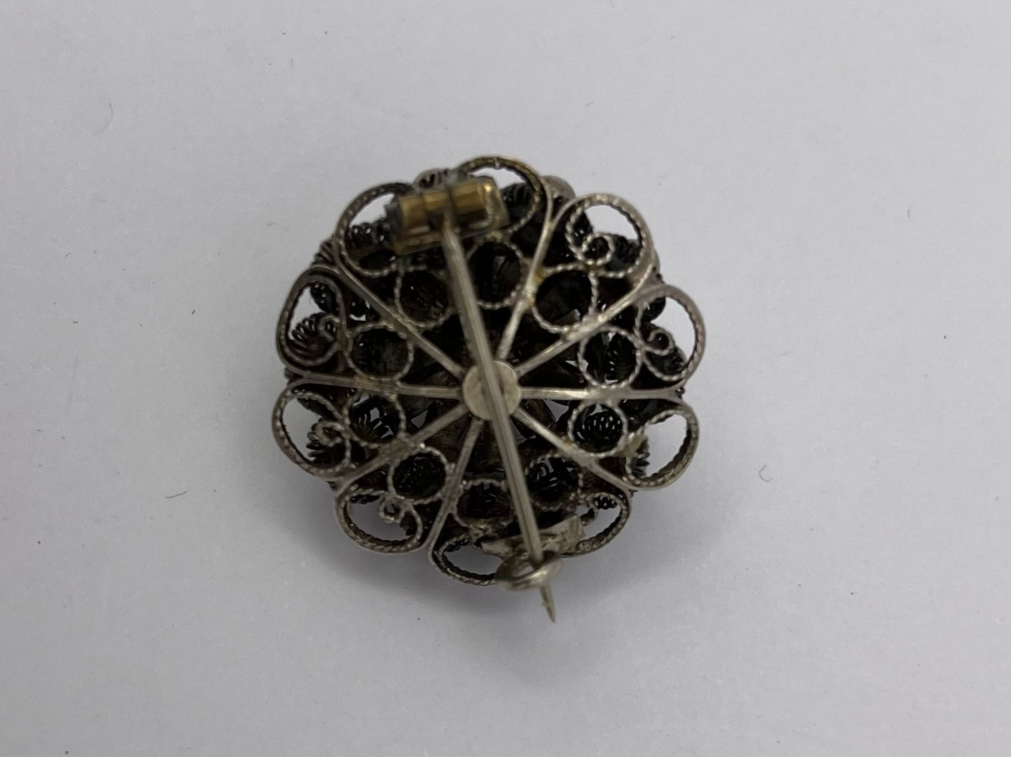 Vintage silberne Brosche ‚Zeeuwse Knoop‘ Stil