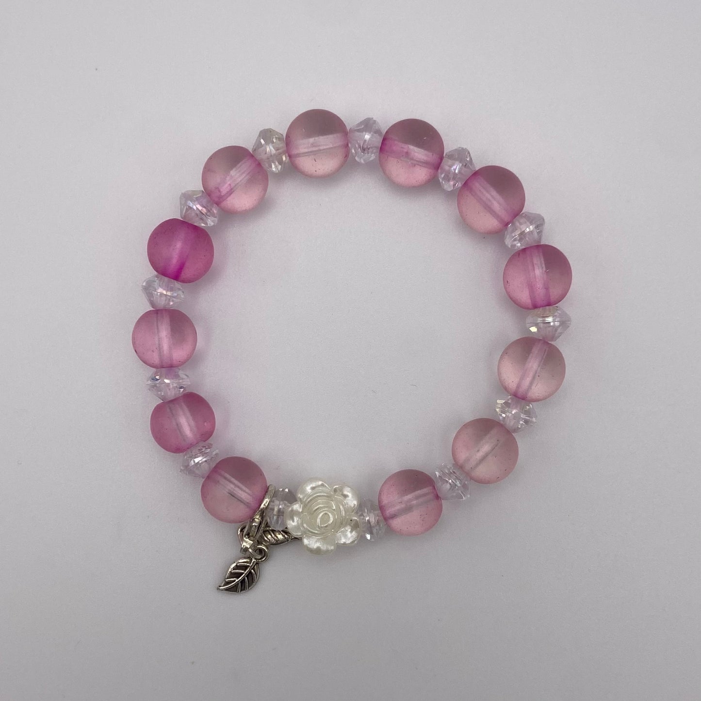 Armband mit Rose und Blätter-Anhänger