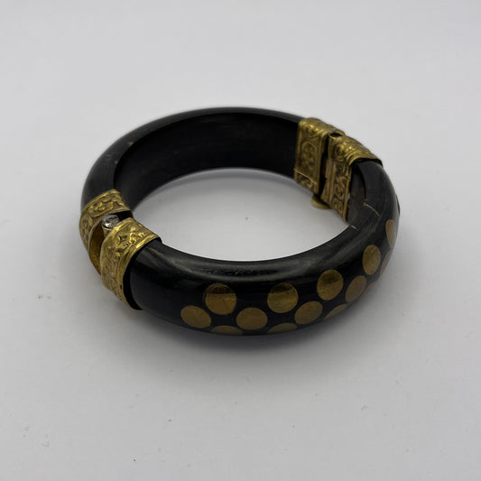 Vintage Armreif aus Horn, dunkel