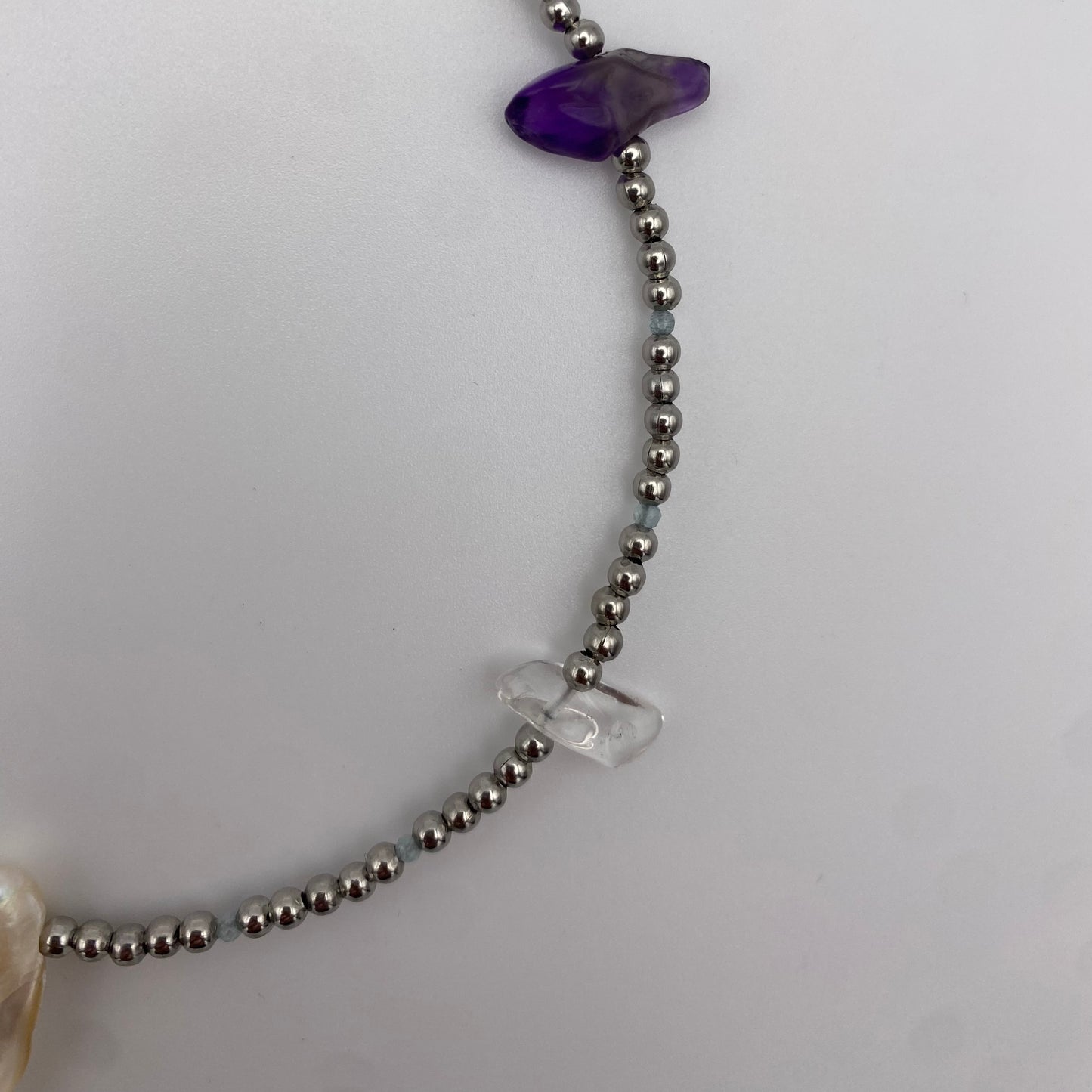 Fußkette mit Perle und Edelsteinen
