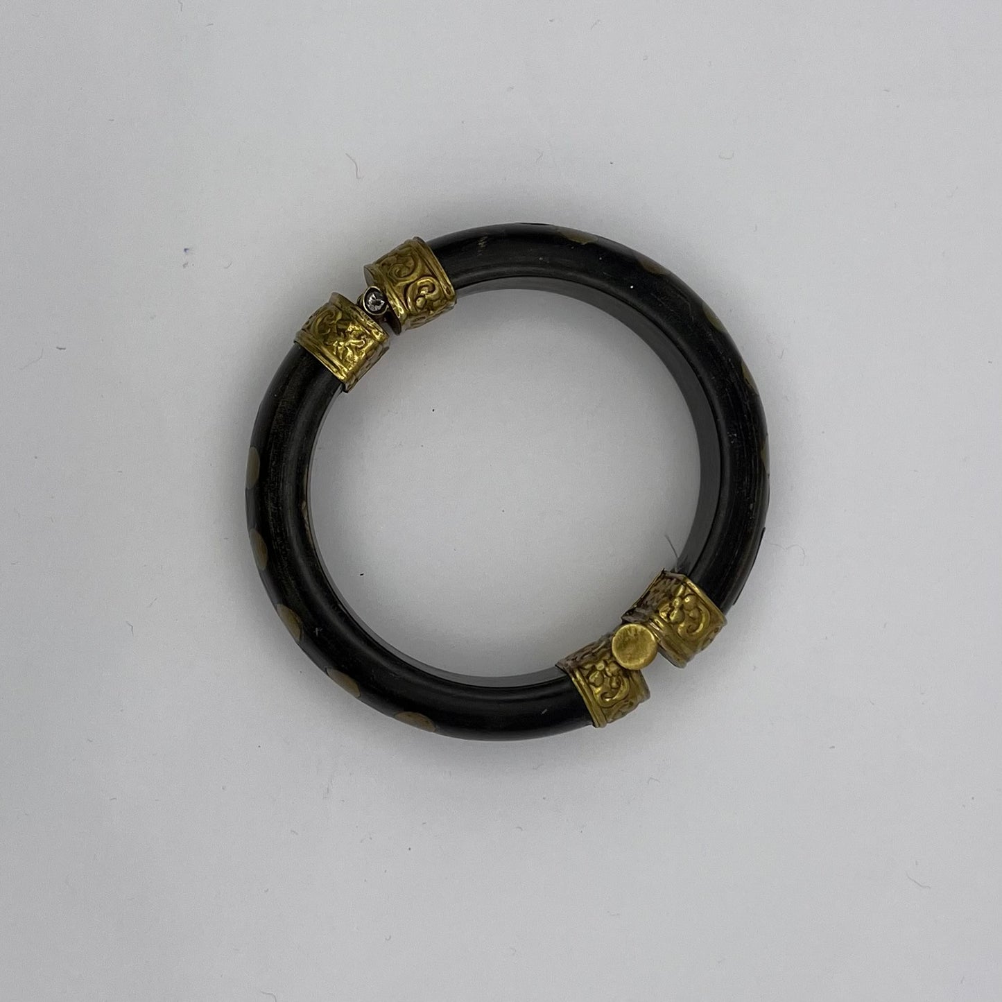 Vintage Armreif aus Horn, dunkel